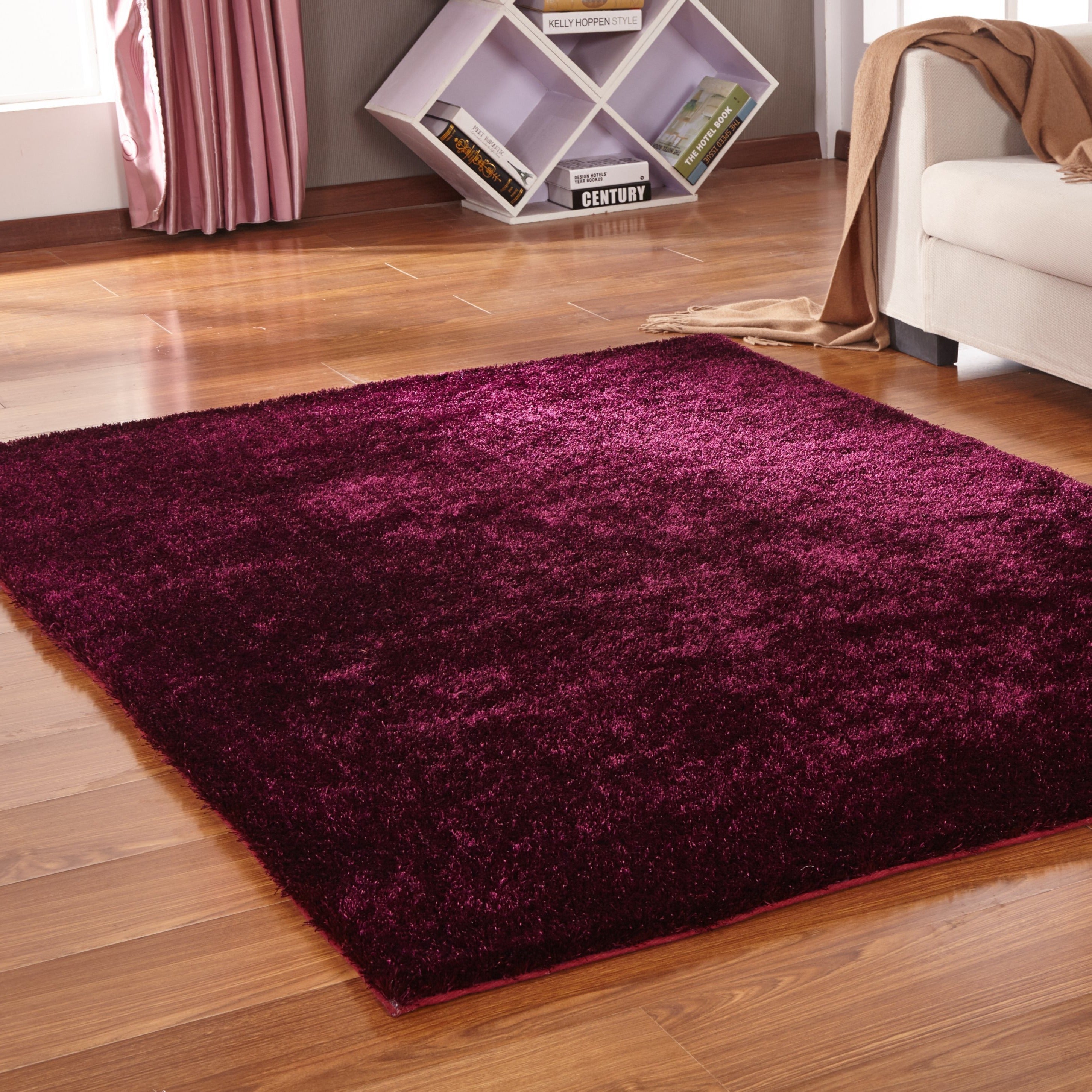 Soft Vibrant Shimmery Cozy Fluffy Plush Shag Area Rug/Carpet 
