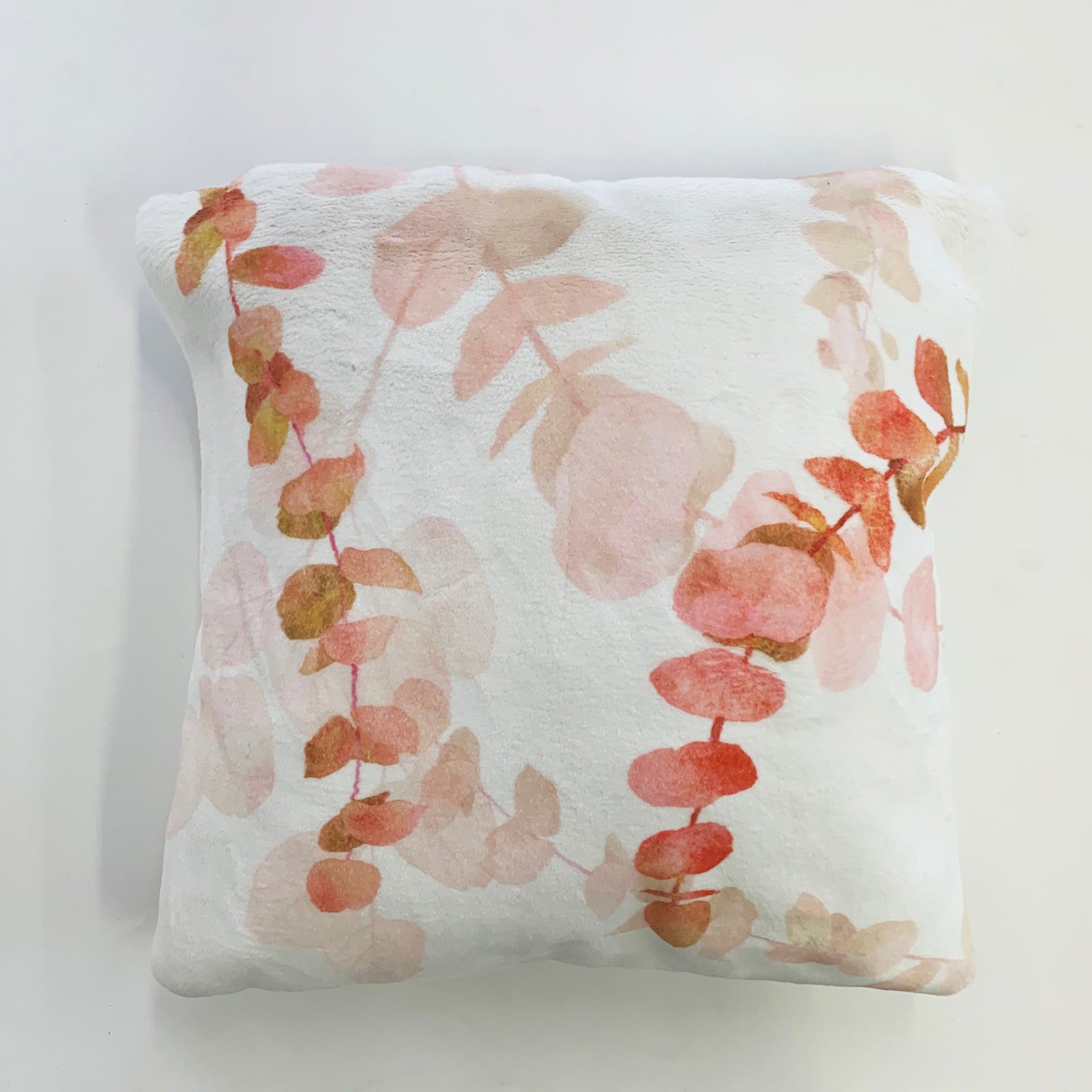 Soft Cozy Fuzzy Faux Fur Mosaic Floral Print Pillow