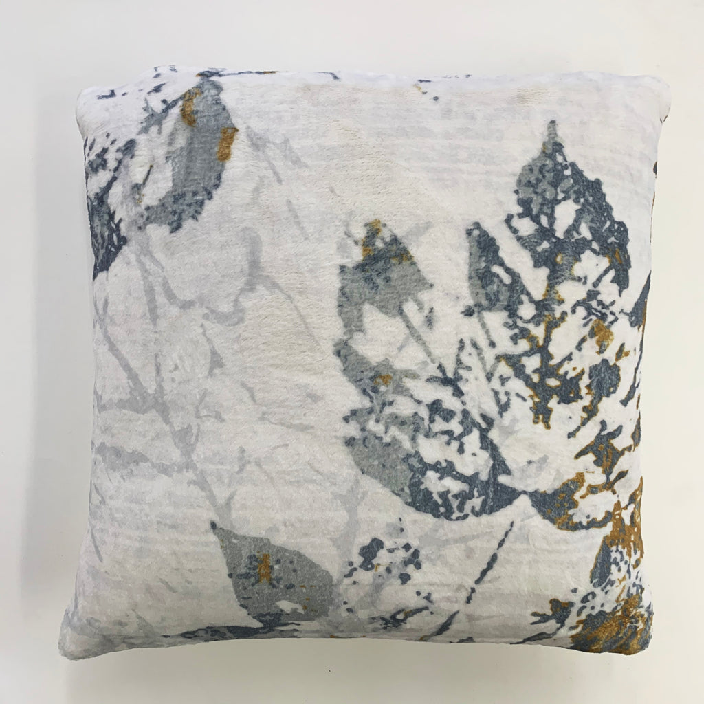 Soft Cozy Fuzzy Faux Fur Mosaic Floral Print Pillow