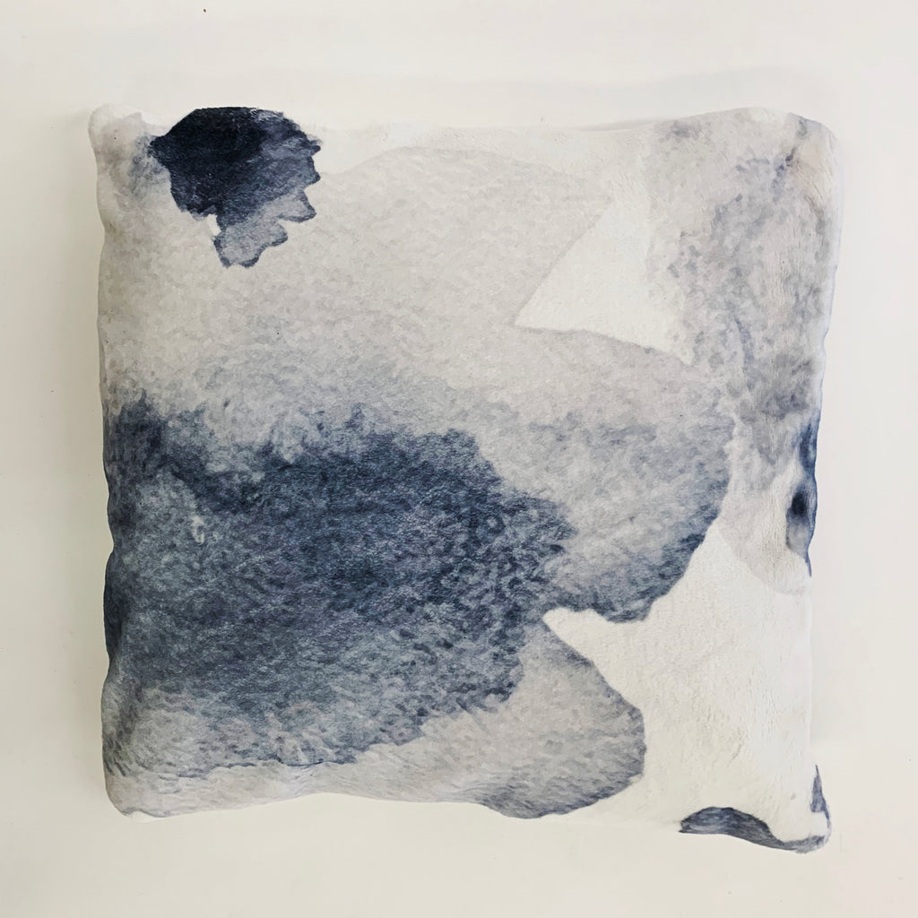 Soft Cozy Fuzzy Faux Fur Mosaic Floral Print Pillow