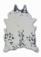 Vegan Cream Metallic Shinny Glow Faux Hide/Cowhide Area Rug/Carpet
