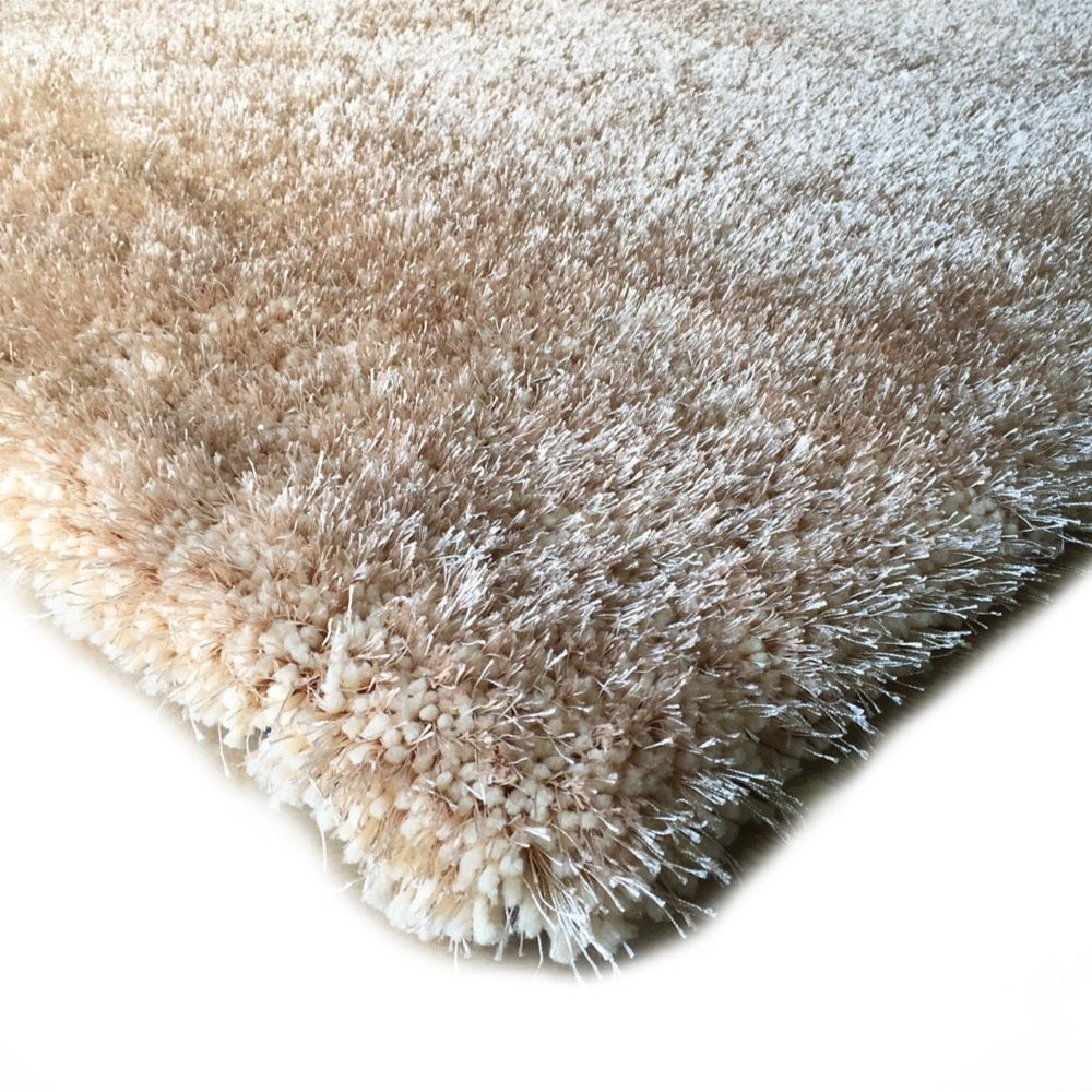 Plush Fluffy Soft Shinny Multi Textural Beige Shag Area Rug/Carpet