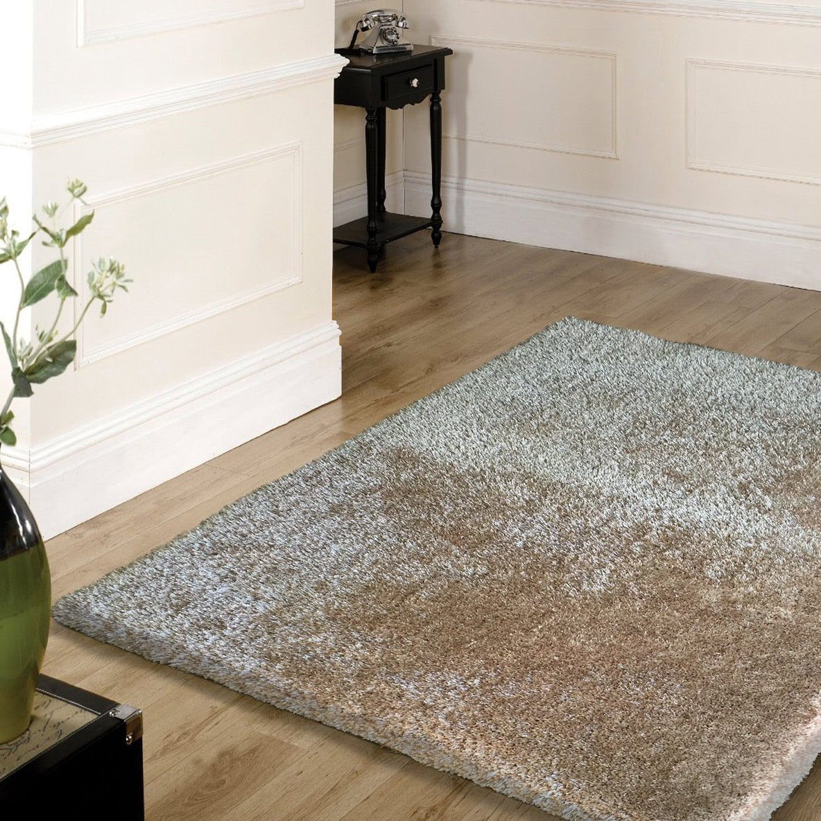 Plush Fluffy Soft Shinny Multi Textural Beige Shag Area Rug/Carpet