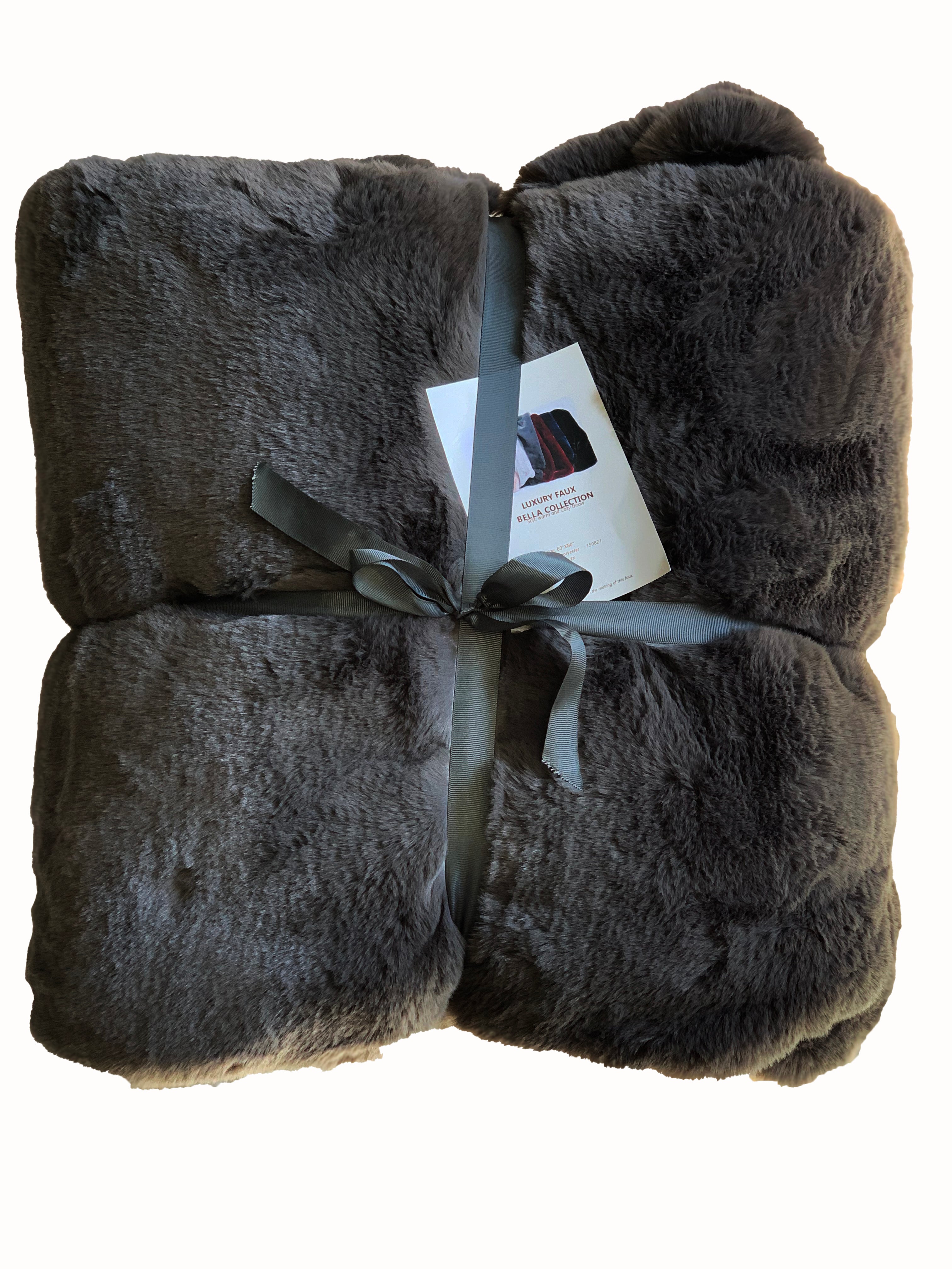 Charcoal faux fur discount throw