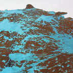 Real Leather Cowhide Distressed Aqua Blue