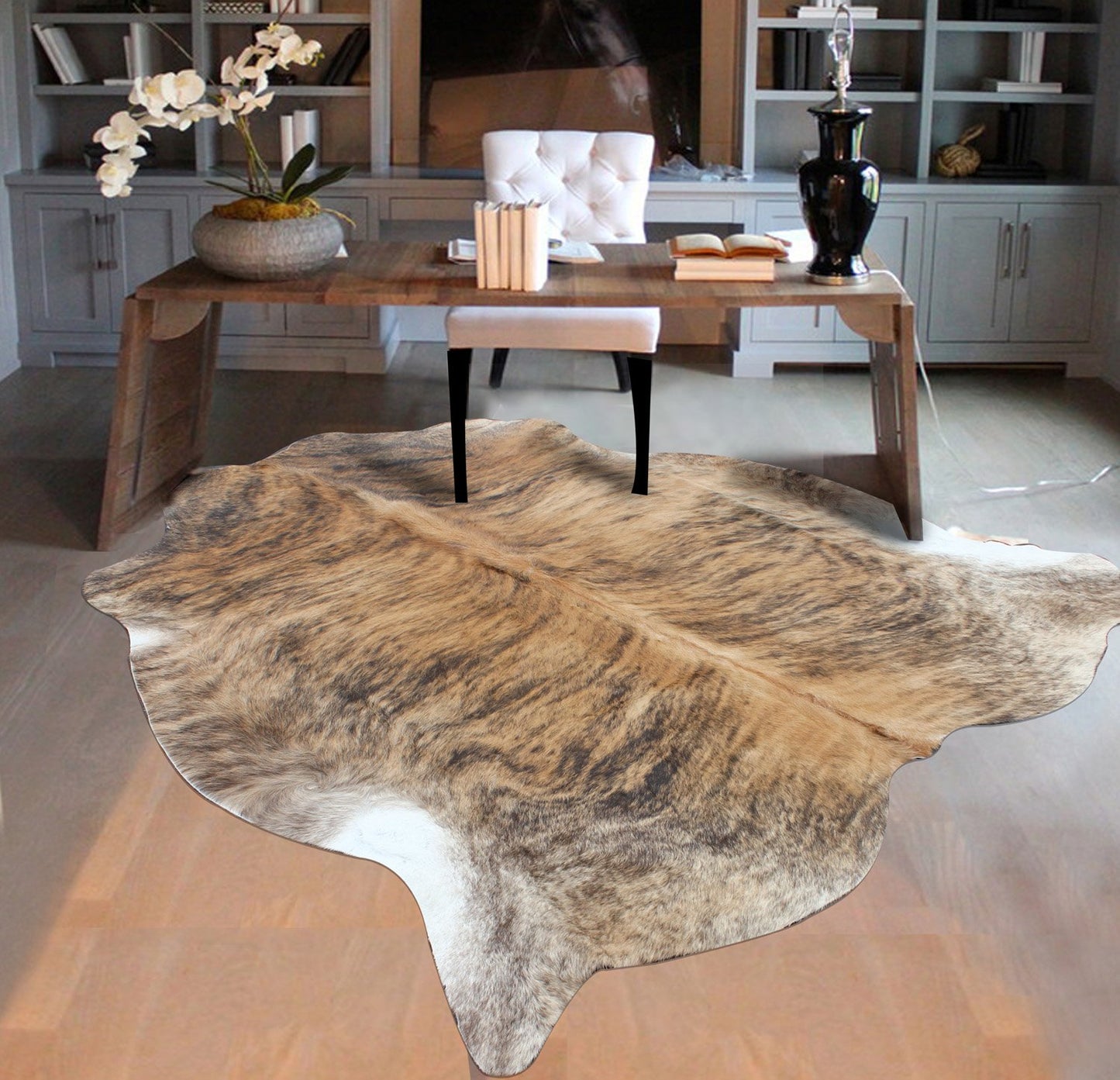 Real Leather Cowhide Cow3 by Rug Factory Plus