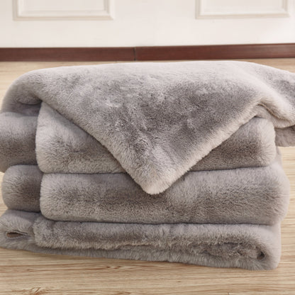 Chinchilla Faux Fur Throw Silver