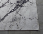 White Marble Vintage Print Design Area Rug/ Carpet
