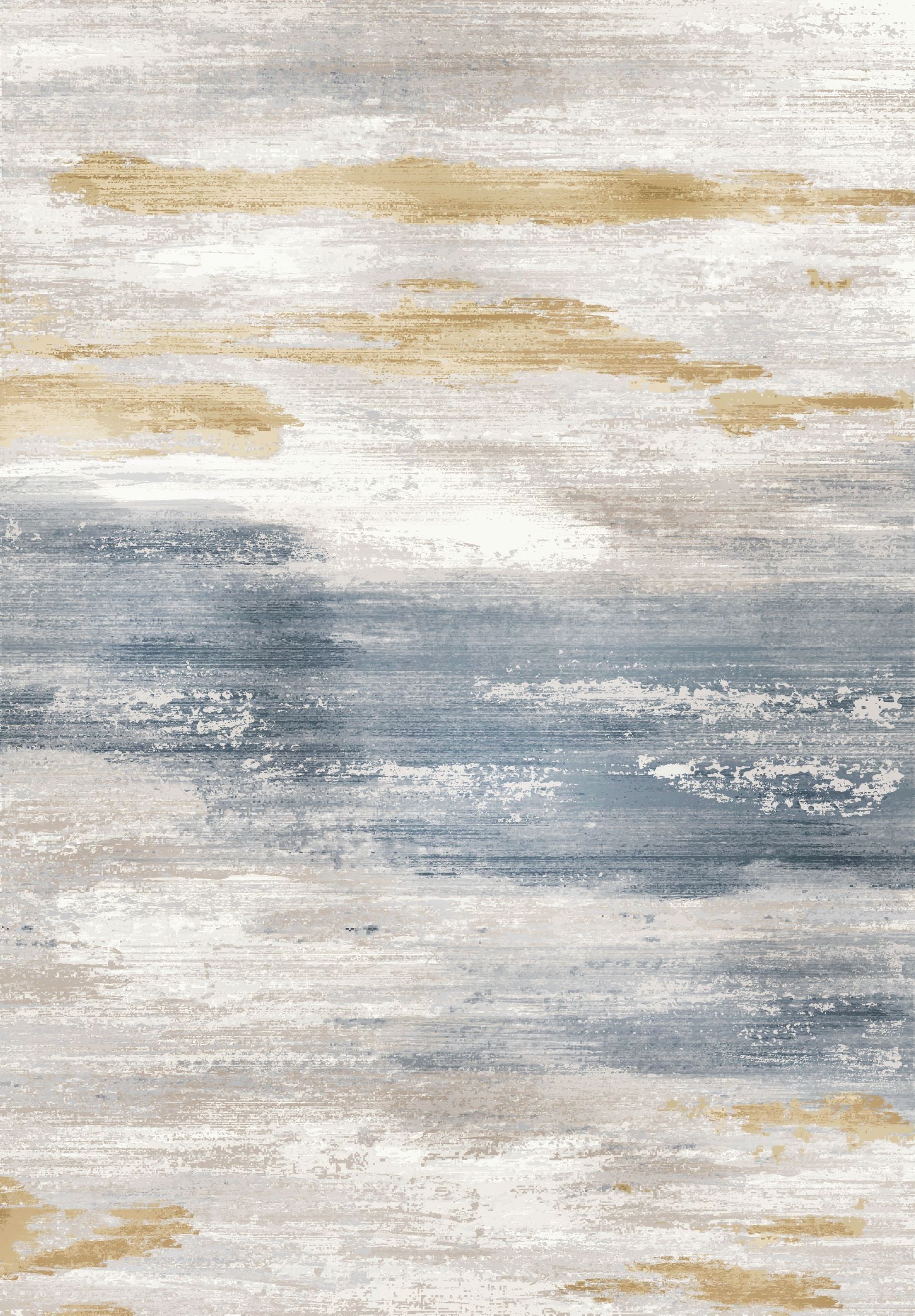 Beige Faded Comfort Art Design Print Area Rug/ Carpet