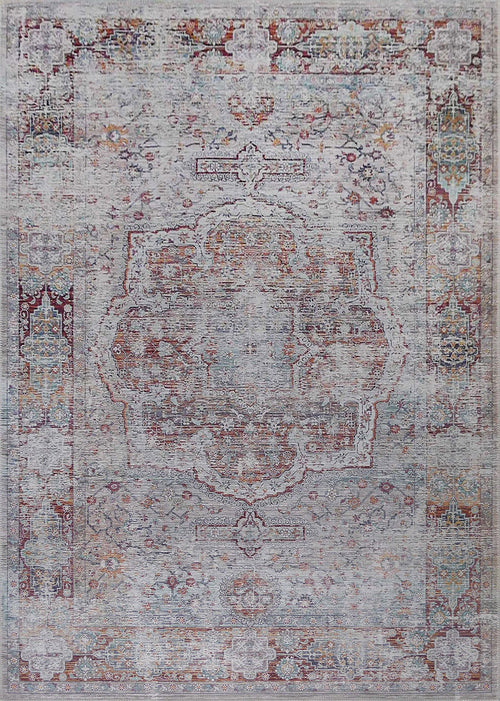 Beige Vintage Faded Design Printed Style Area Rug/ Carpet 