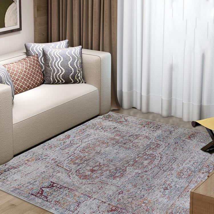 Beige Vintage Faded Design Printed Style Area Rug/ Carpet 