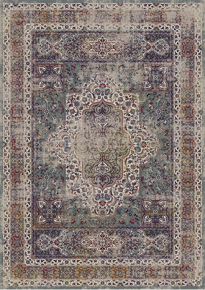 Brown Cooper Vintage Faded Print Style Area Rug/ Carpet 