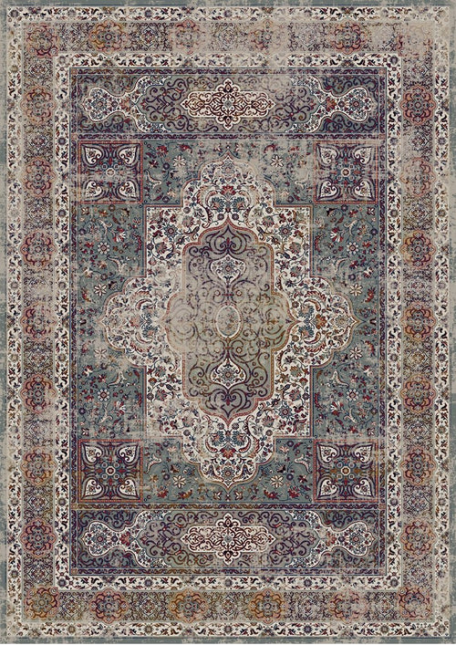 Brown Cooper Vintage Faded Print Style Area Rug/ Carpet 