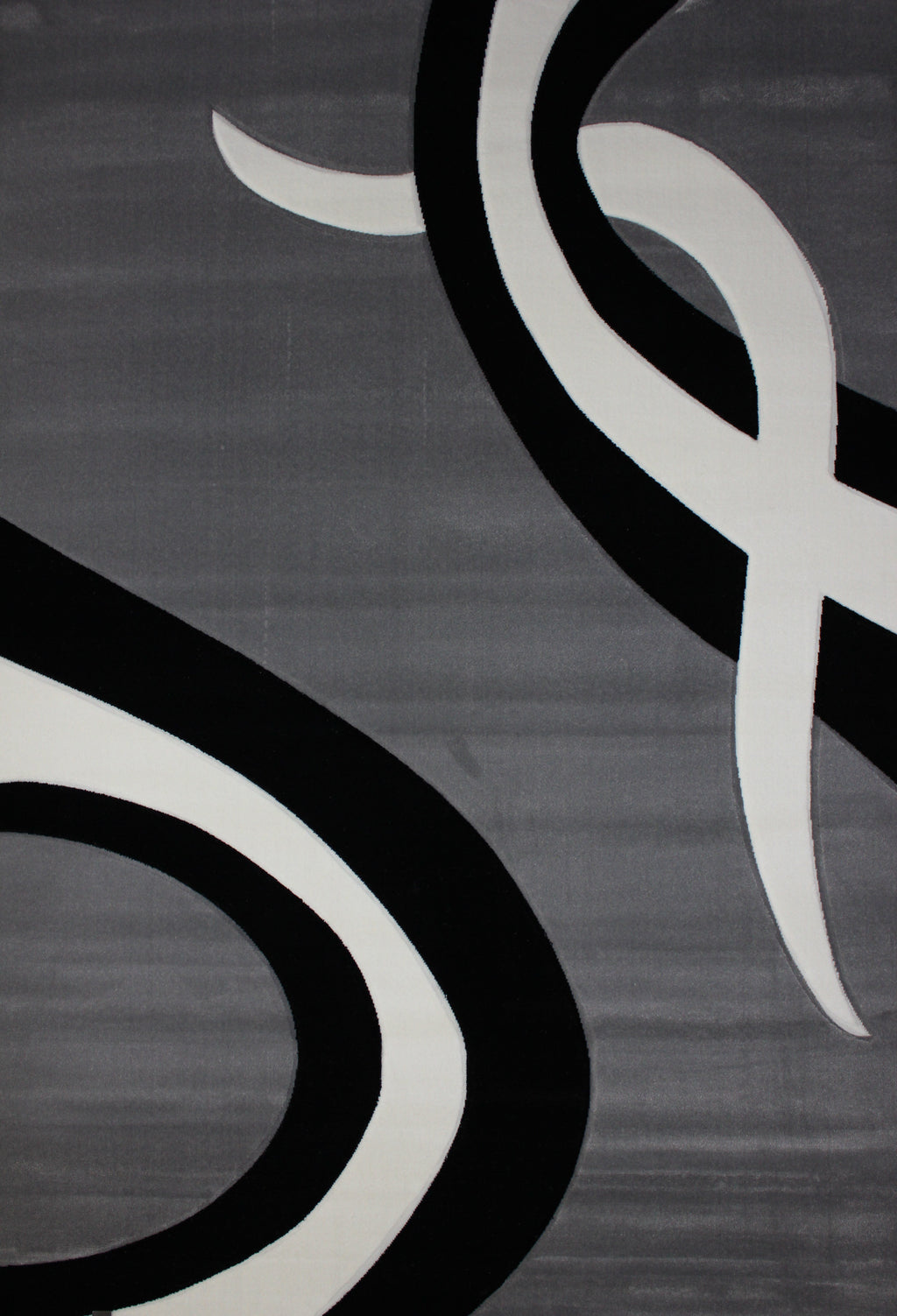 Soft Cozy 3D Look Black Gray Design Area Rug/ Carpet