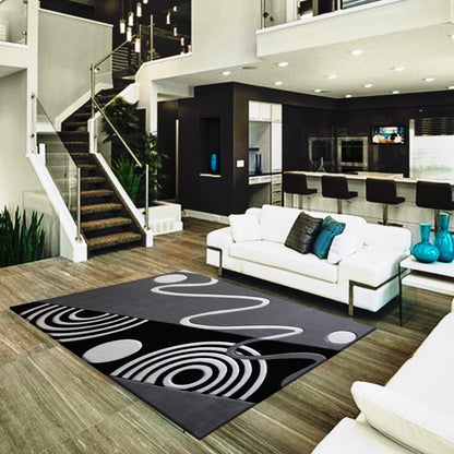 Soft Cozy 3D Look Circle Design Area Rug/ Carpet