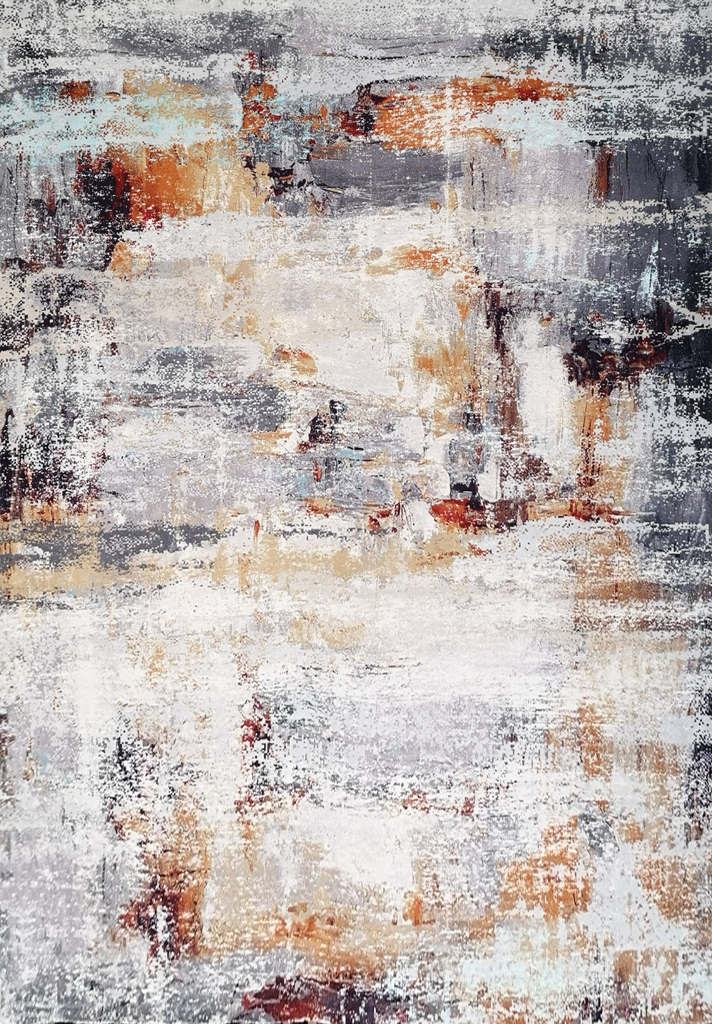 Brown Gray White Cozy Marble Comfortable Multicolor Abstract Soft Fluffy Print Design Area Rug/ Carpet