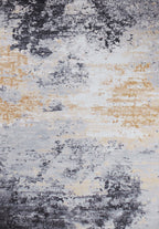 Soft Abstract Black Beige Yellow Cozy Comfortable Print Design Area Rug/ Carpet