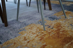 Soft Yellow Abstract Fluffy Cozy Comfortable Print Design Area Rug/ Carpet