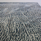 Soft Shiny Cozy Comfort Abstract Navy Blue Ivory Design Area Rug/ Carpet