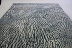 Soft Shiny Cozy Comfort Abstract Navy Blue Ivory Design Area Rug/ Carpet