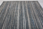 Shinny Shimmery Changing Lines Azure Blue Ultra Soft Cozy Area Rug/Carpet