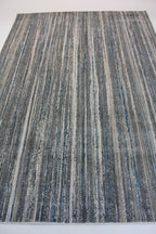 Shinny Shimmery Changing Lines Azure Blue Ultra Soft Cozy Area Rug/Carpet