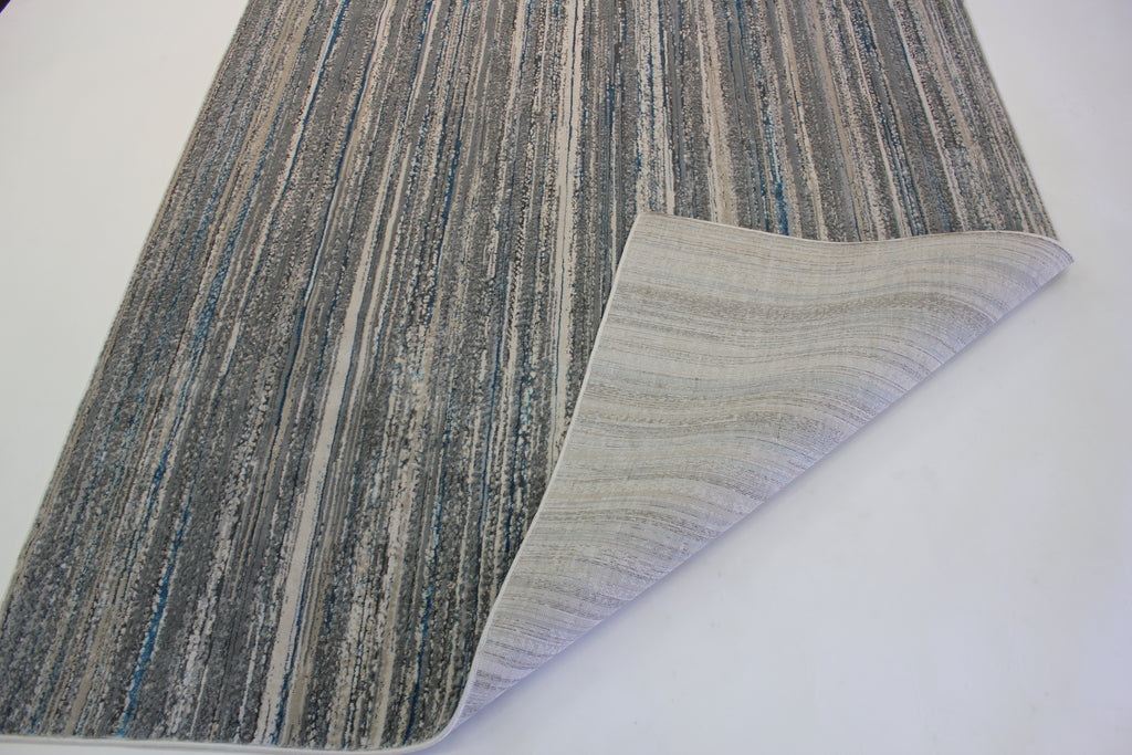 Shinny Shimmery Changing Lines Azure Blue Ultra Soft Cozy Area Rug/Carpet