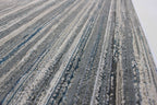 Shinny Shimmery Changing Lines Azure Blue Ultra Soft Cozy Area Rug/Carpet