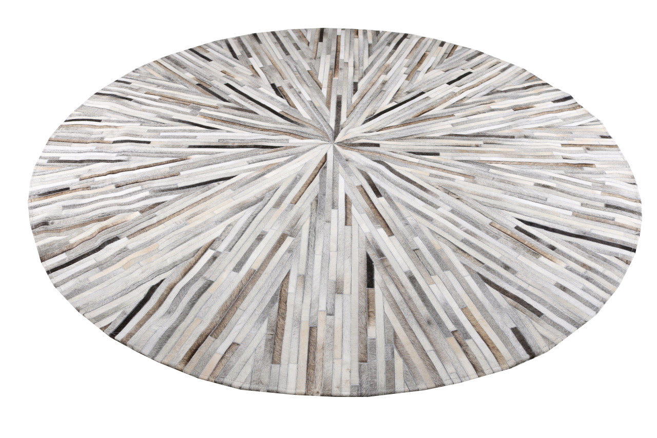 Round Abstract Design Cowhide