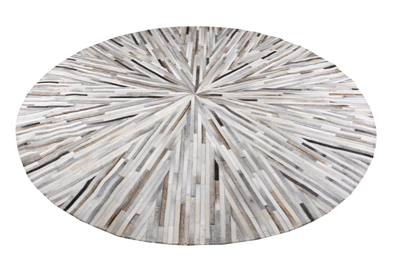 Round Abstract Design Cowhide