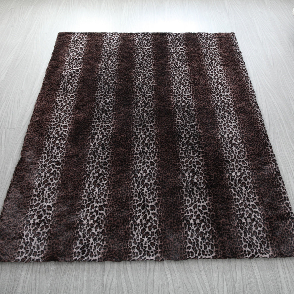 Leopard Cheetah Jaguar Feline Animal Print Soft Cozy Fuzzy Faux Fur Rug/ Carpet