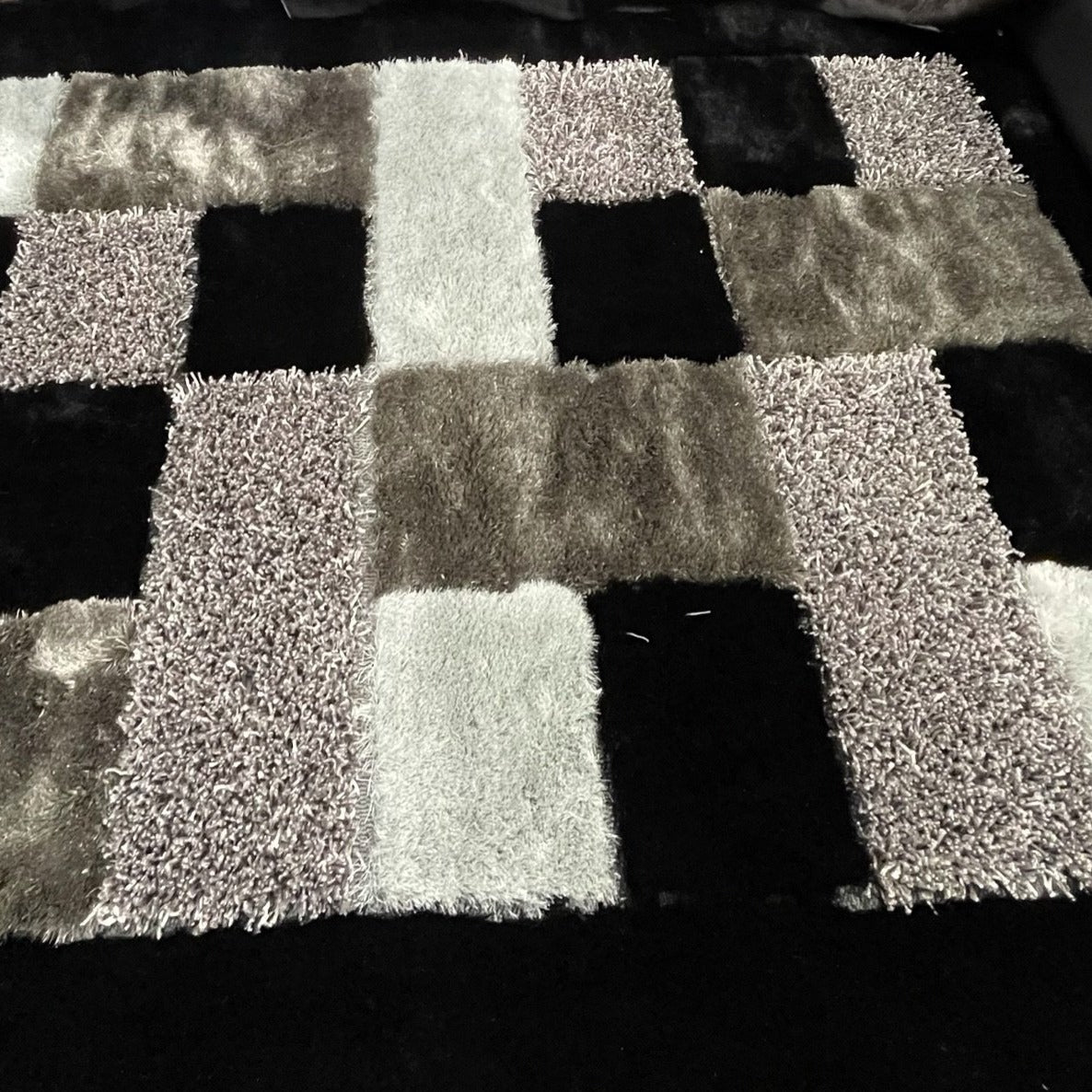 Square Plush Design Shag Area Rug/Carpet