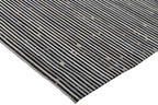 Cream & Black Geometric Cowhide Rug – Striped Patchwork with Gold Accents - Patchwork PCH222