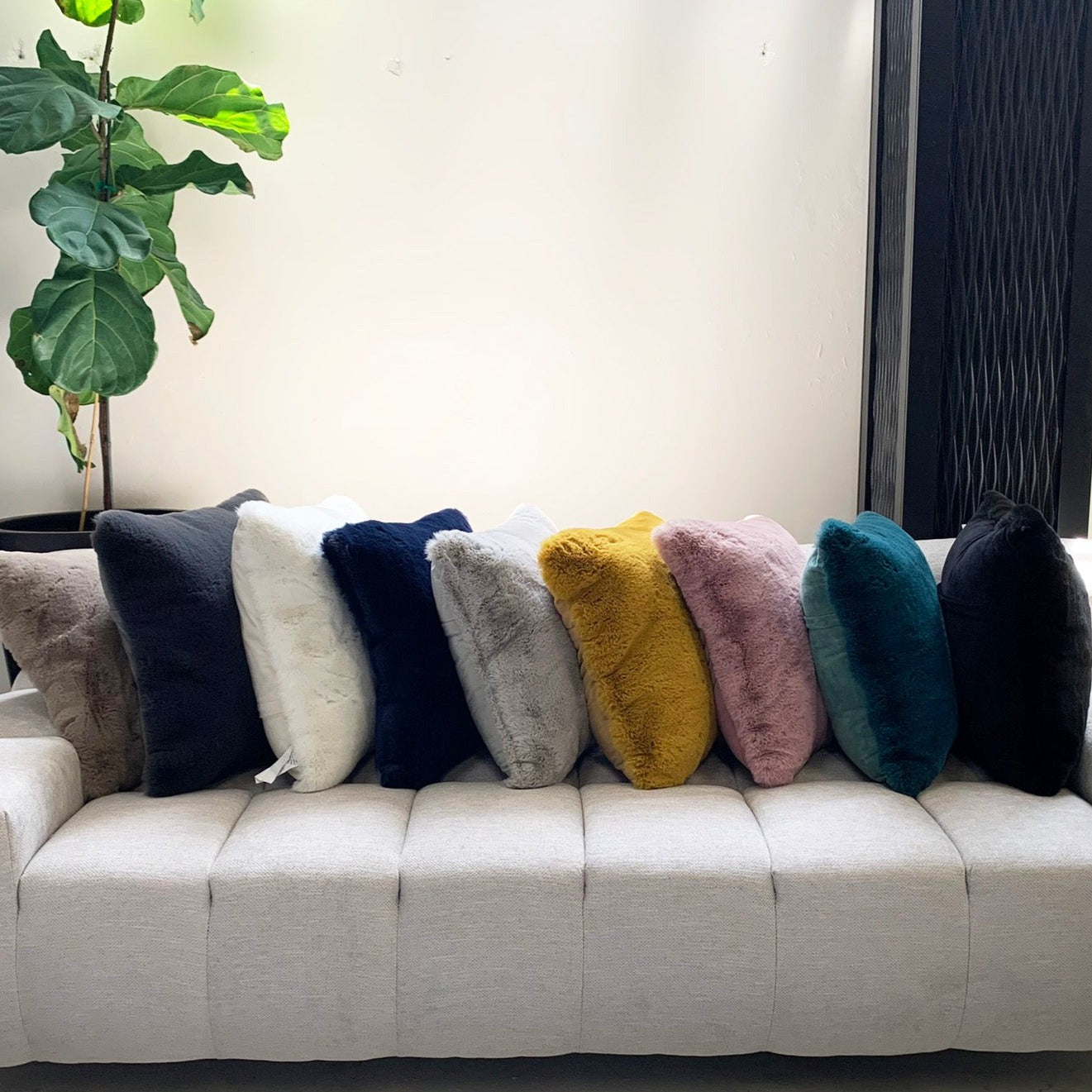 Soft Cozy Fuzzy Faux Fur Throw Pillow