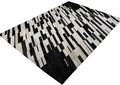 Handmade Black/White Patchwork Cowhide Area Rug