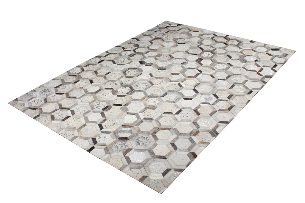 Handmade Natural Leather Patchwork Modern Style Cowhide Area Rug