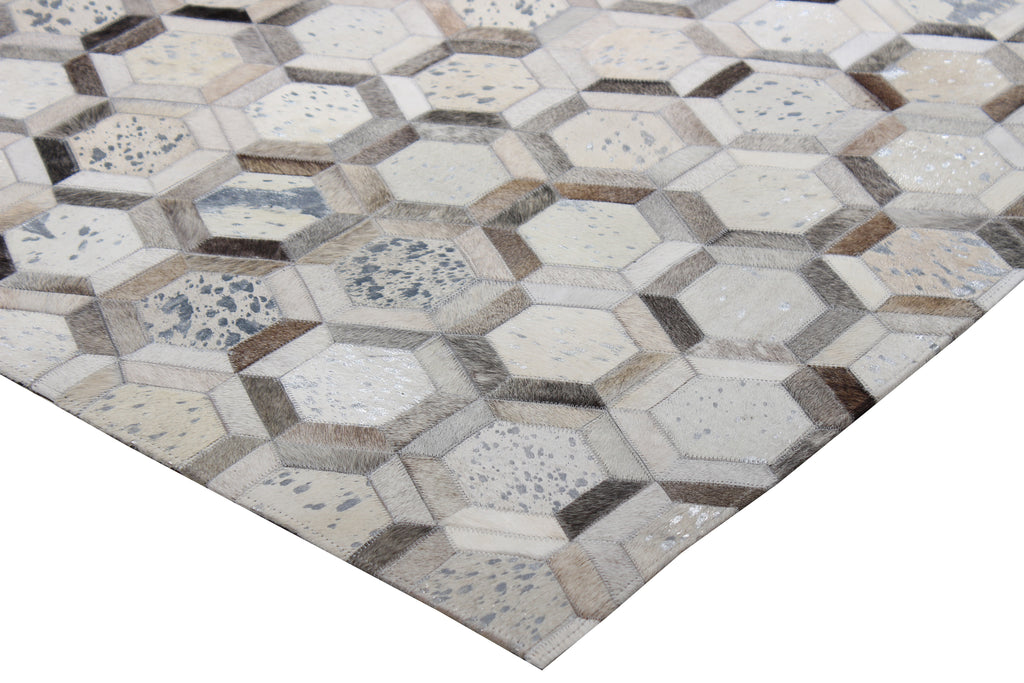 Handmade Natural Leather Patchwork Modern Style Cowhide Area Rug