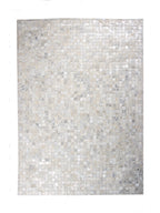 Handmade Natural Cowhide Leather Patchwork Tile Area Rug