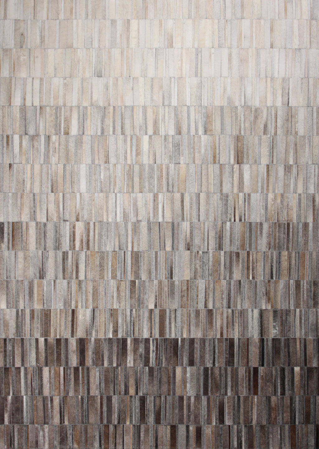 Handmade Fade Mocha White  Patchwork Cowhide Area Rug PCH207