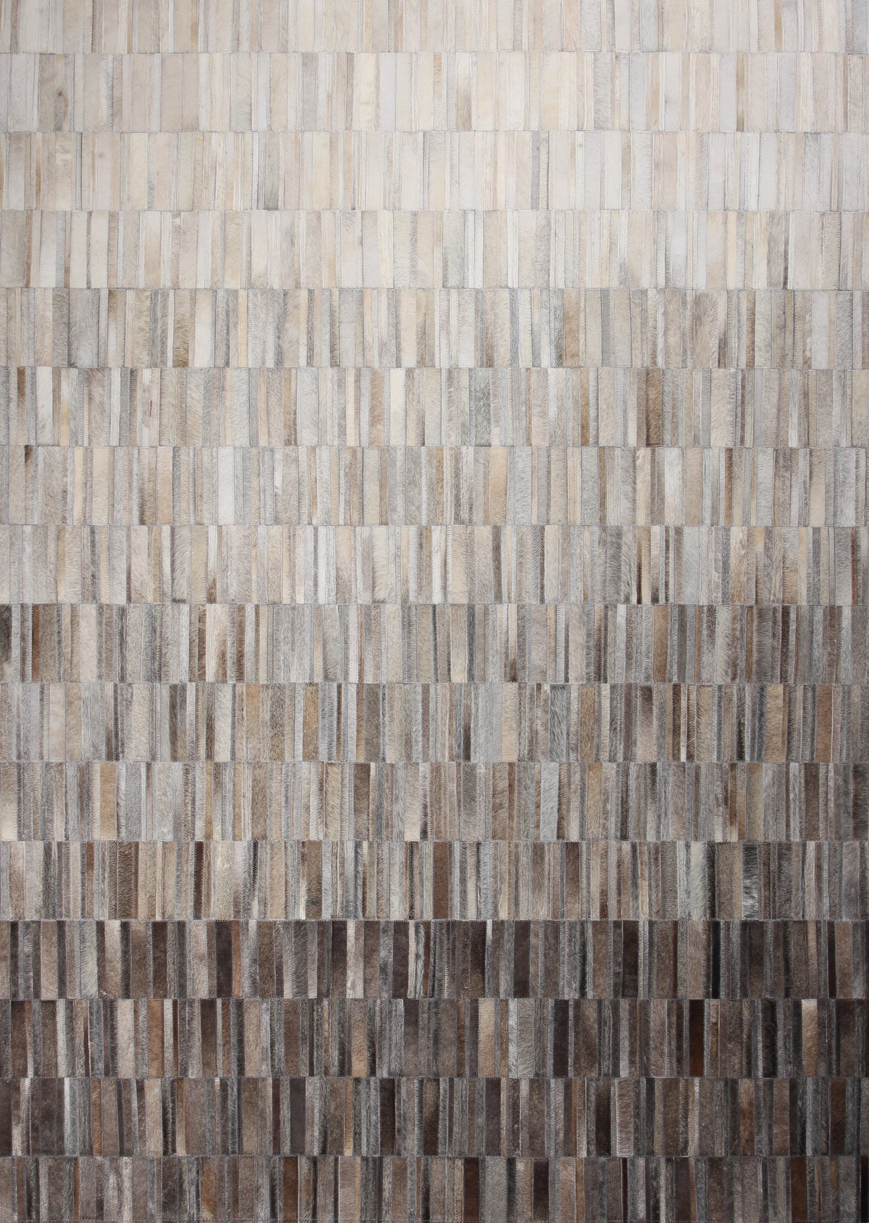 Handmade Fade Mocha White  Patchwork Cowhide Area Rug PCH207