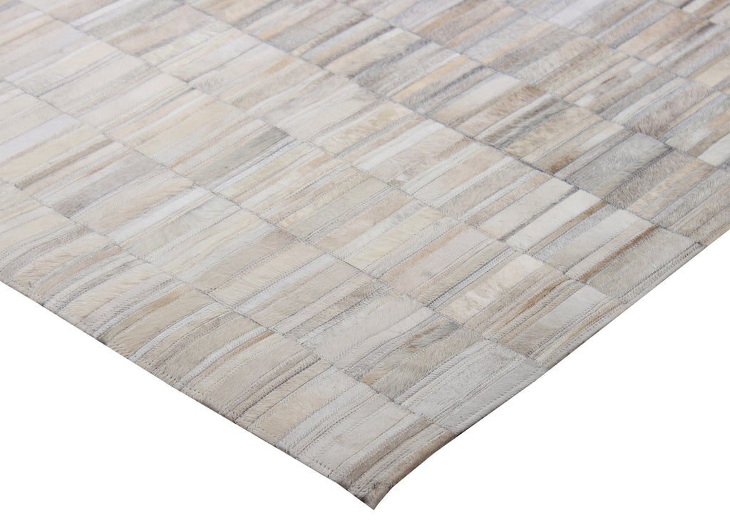 Handmade Fade Mocha White  Patchwork Cowhide Area Rug PCH207