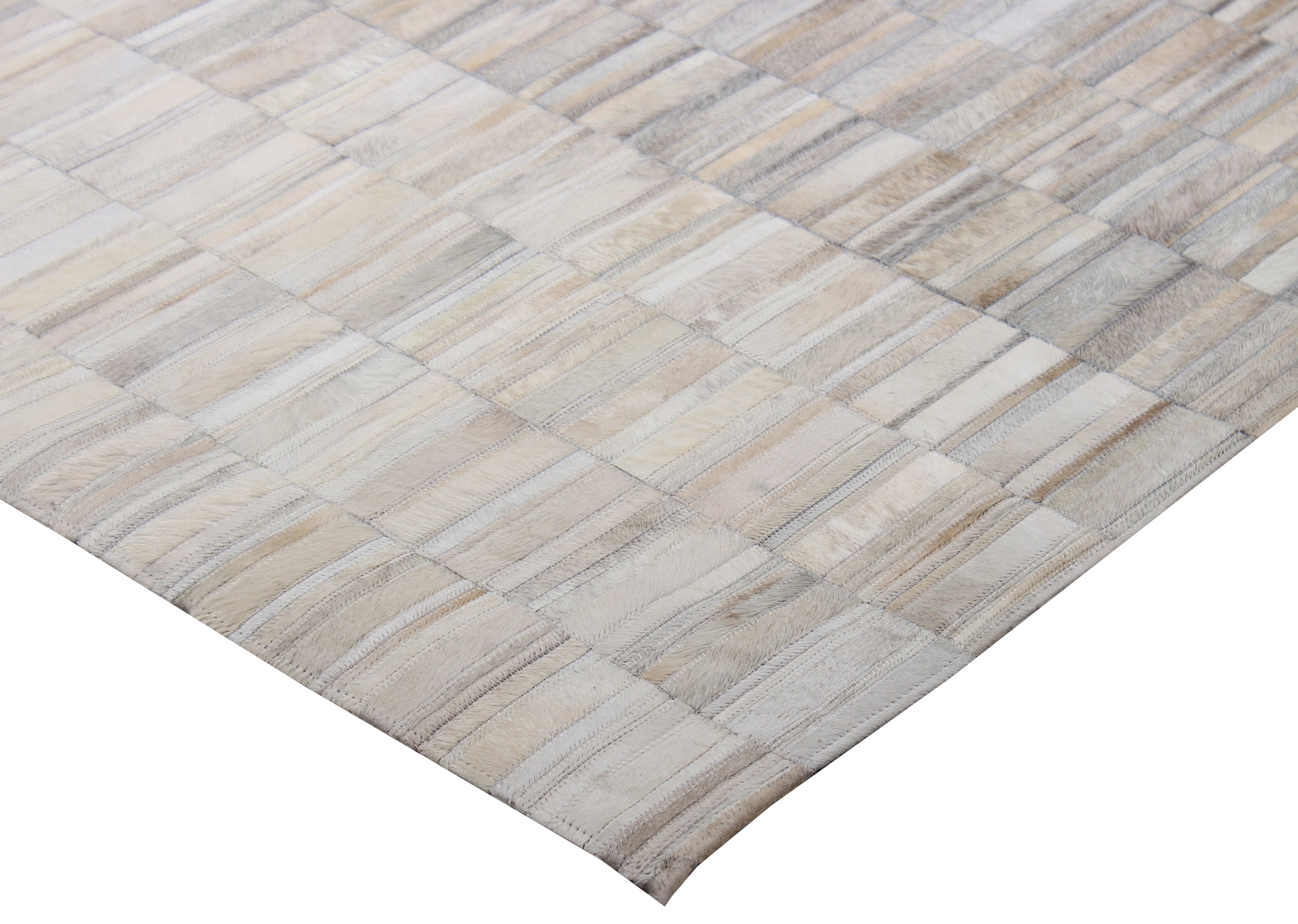 Handmade Fade Mocha White  Patchwork Cowhide Area Rug PCH207