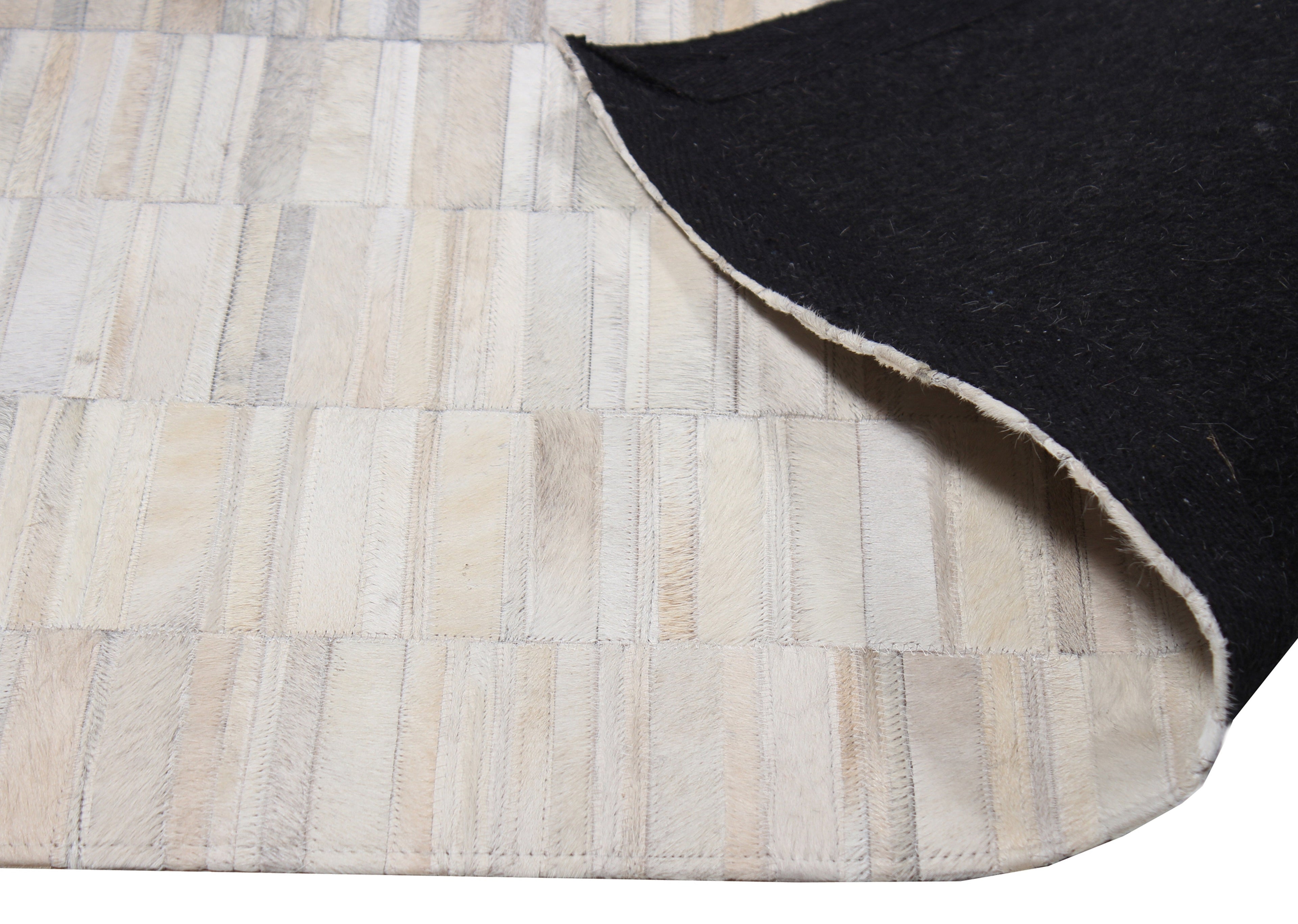 Handmade Fade Mocha White  Patchwork Cowhide Area Rug PCH207