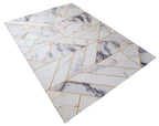 White Marble Multicolor Triangle Abstract Soft Fluffy Cozy Comfortable Print Design Area Rug/ Carpet