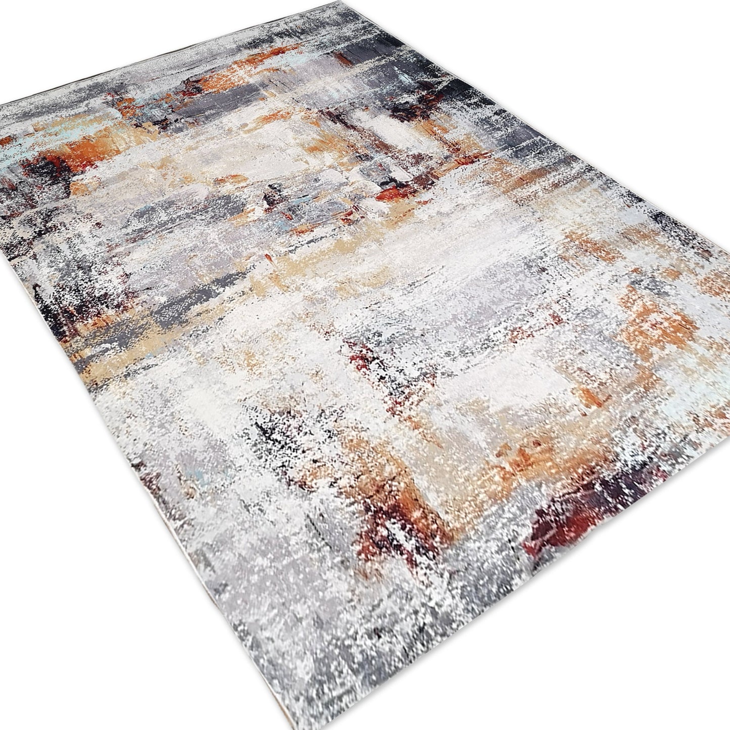Brown Gray White Cozy Marble Comfortable Multicolor Abstract Soft Fluffy Print Design Area Rug/ Carpet