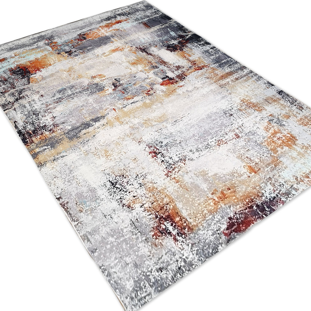 Brown Gray White Cozy Marble Comfortable Multicolor Abstract Soft Fluffy Print Design Area Rug/ Carpet