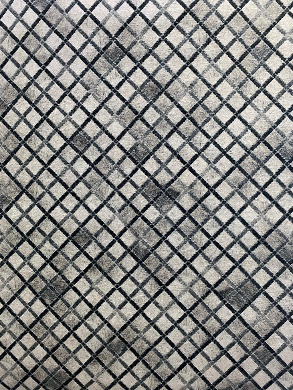 Vegan Diamond Patchwork Gray Black Faux Hide/Cowhide Area Rug/Carpet