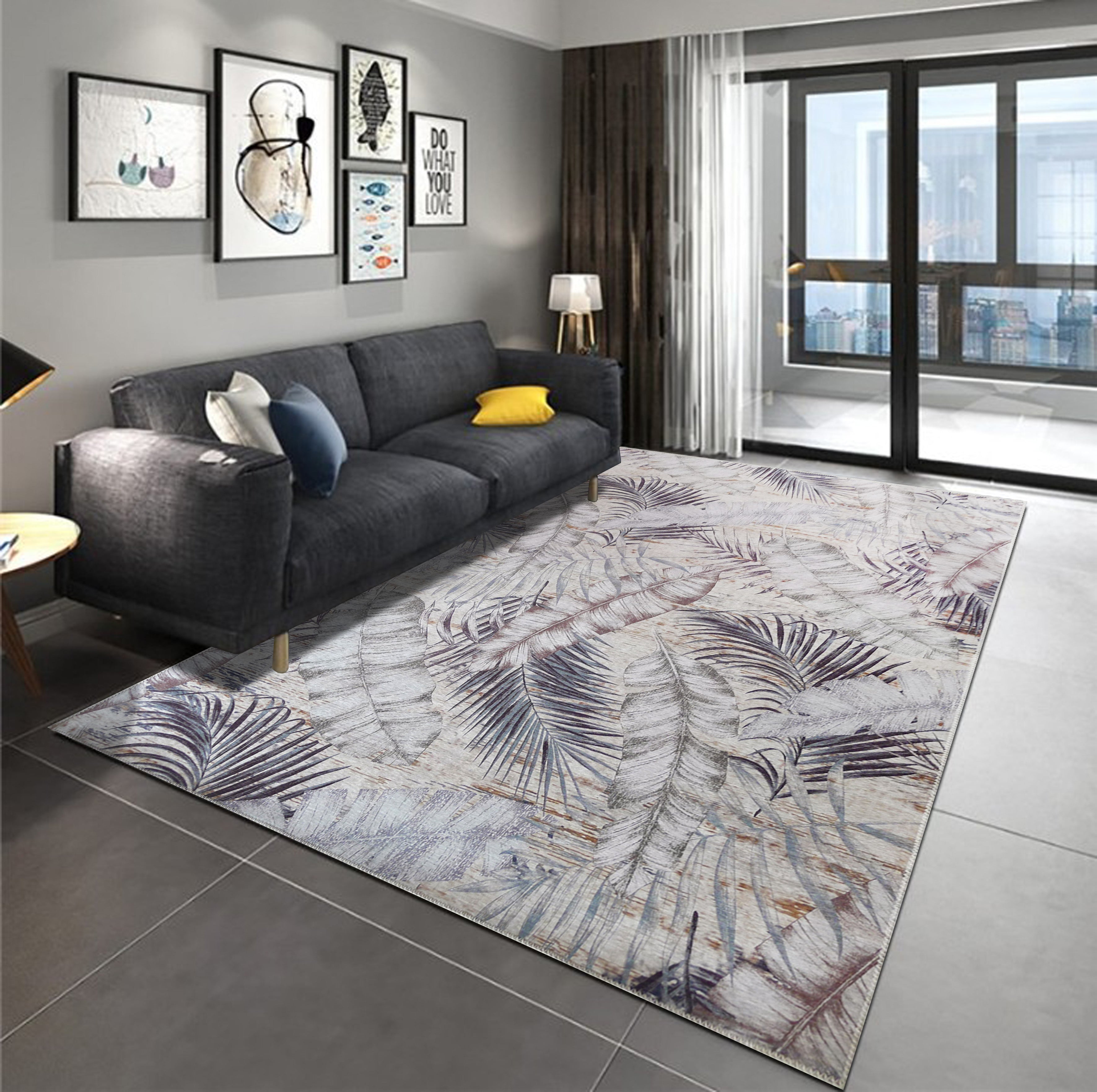 Leaf Comfort Vintage Bohemian Design Print Area Rug/ Carpet