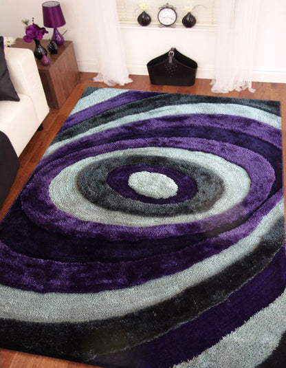 Soft Plush Fluffy Circle Design Shag Area Rug/Carpet