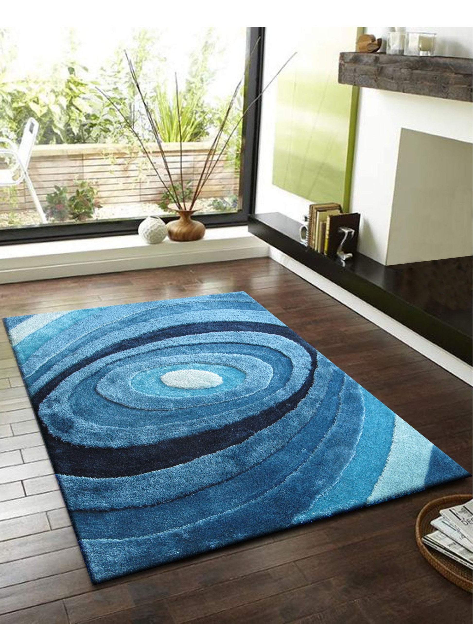 Soft Plush Fluffy Circle Design Shag Area Rug/Carpet